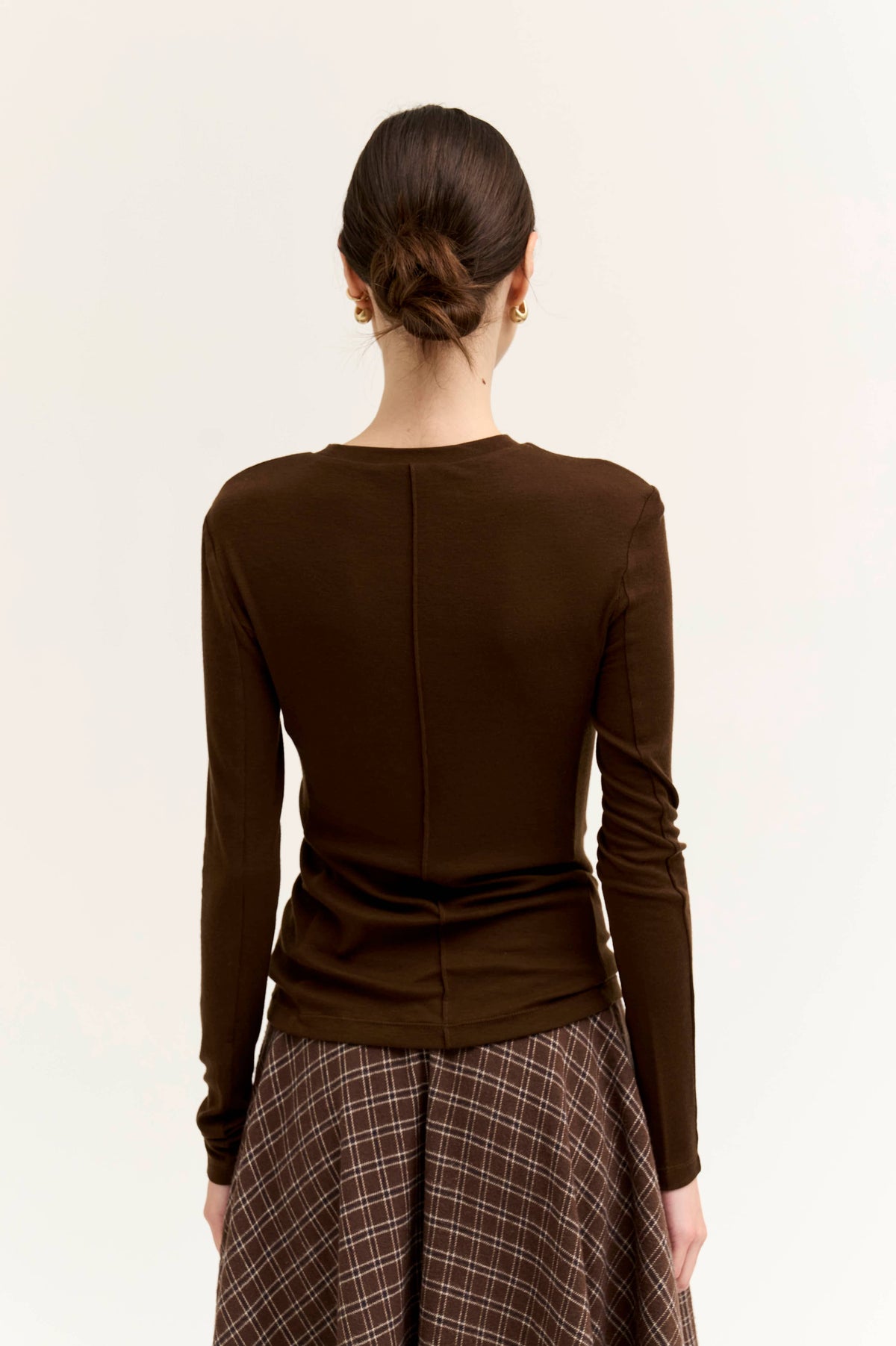 Fitted Seamed Long Sleeve Tee