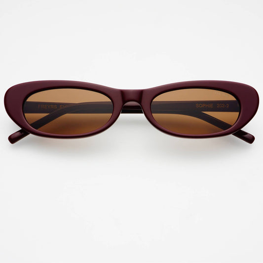 Sophie Burgundy Cat Eye Sunglasses