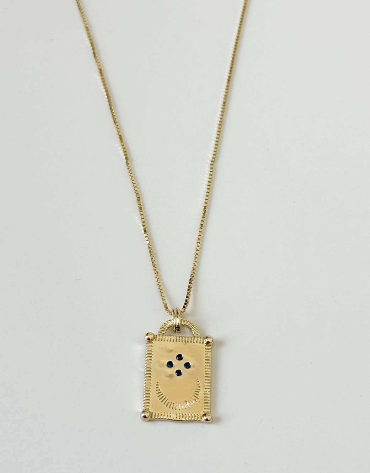 Gold Vermeil Crescent Moon Medallion Necklace