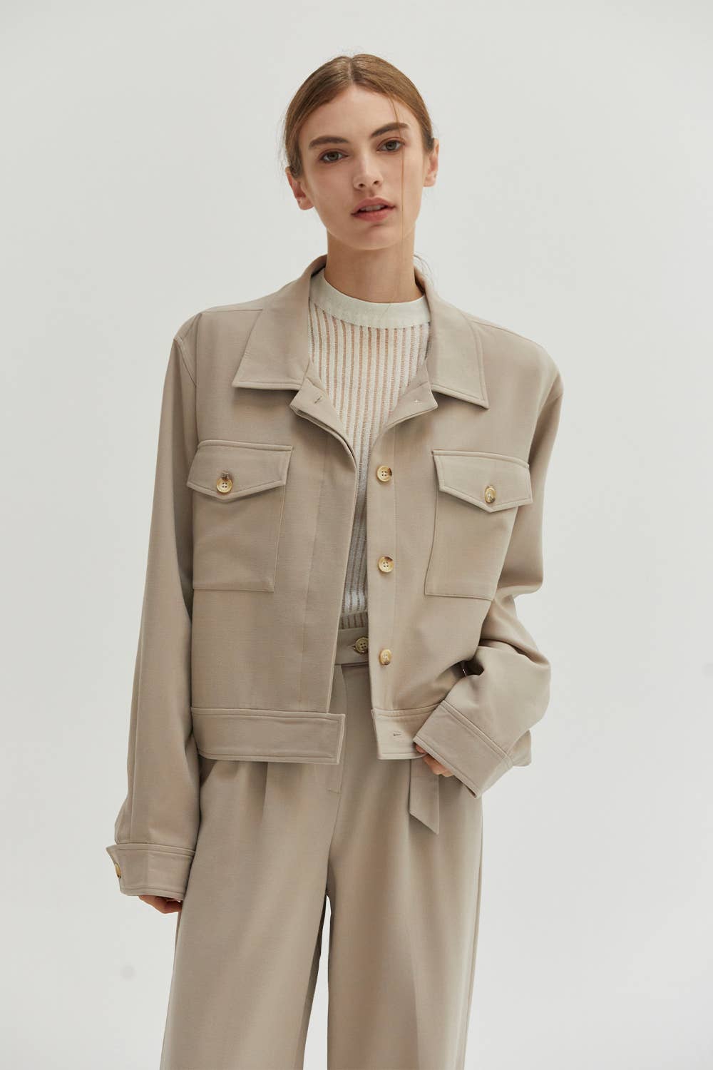 Stone Pocket Shirt Short Jacket