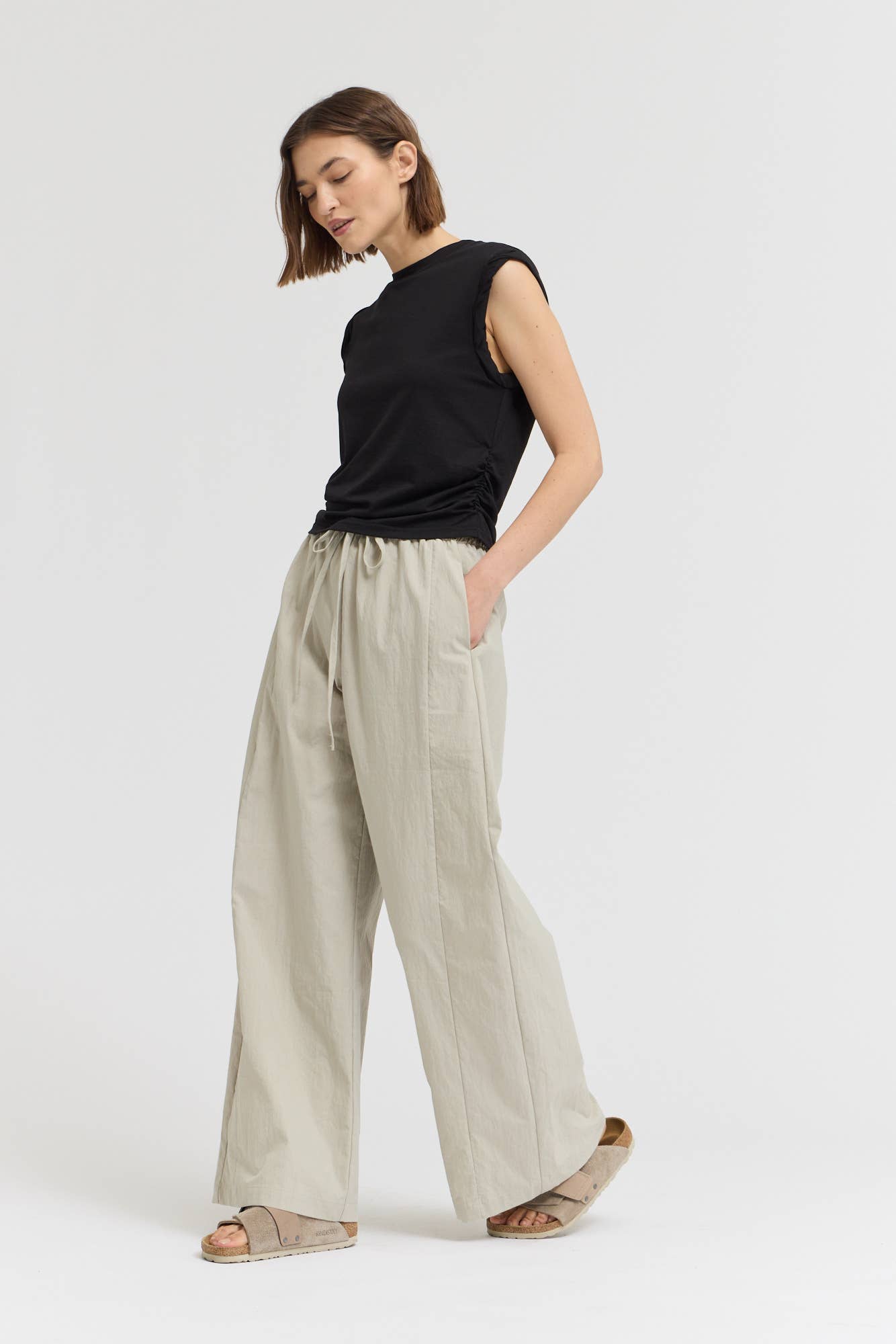 Drawstring Panel Pants