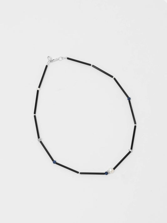 Mixed Lapis & Freshwater Pearl Beaded Necklace