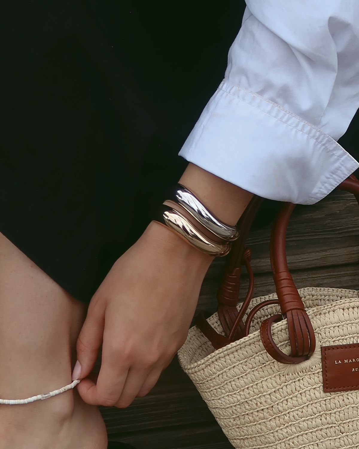 14k Gold Sculpted Cuff Bracelet