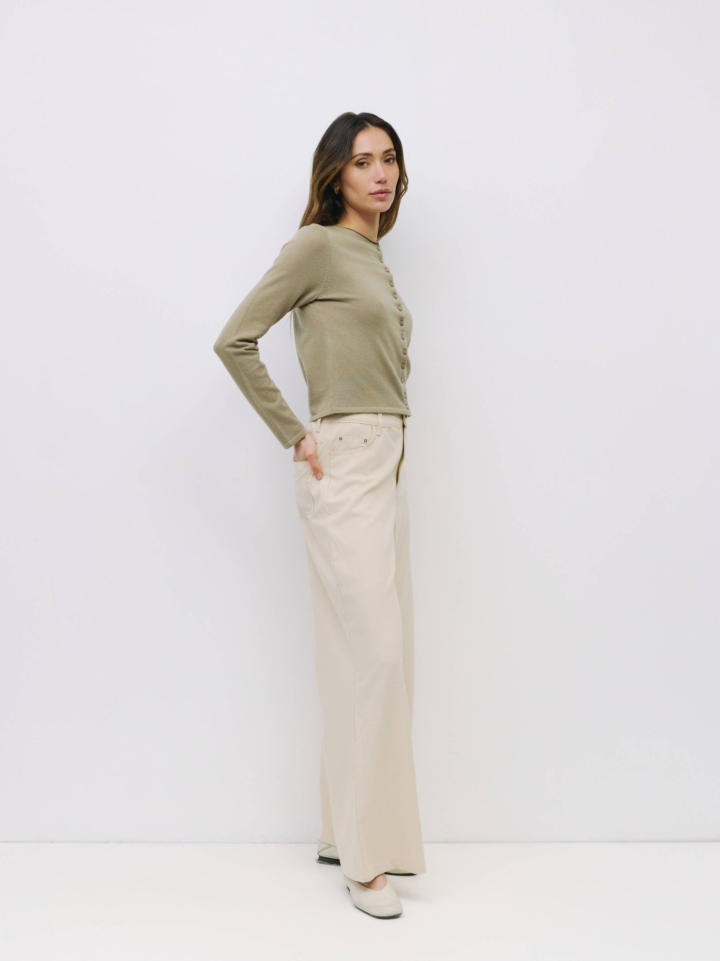 Rollneck Fitted Cardigan