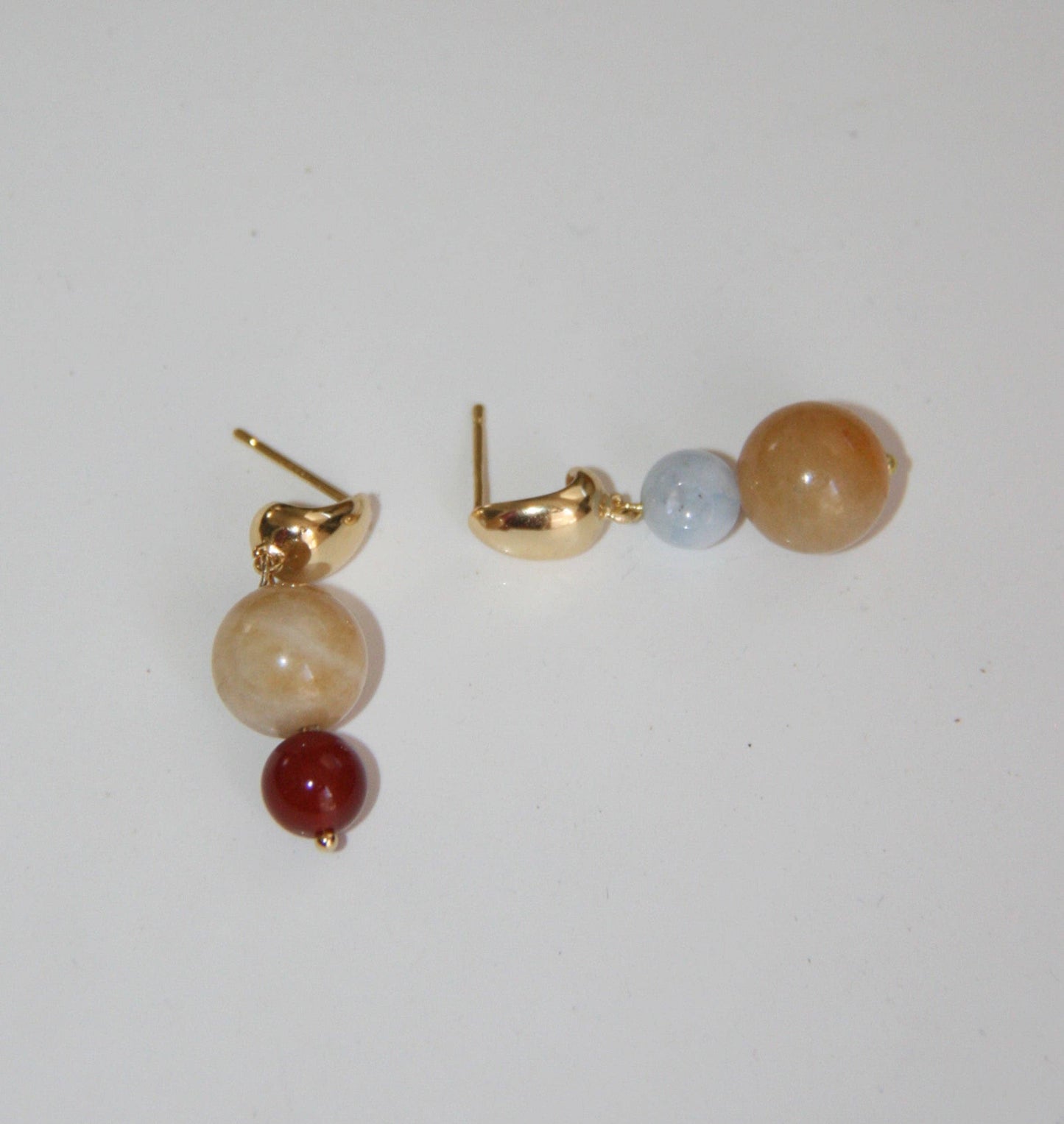 Mismatch Gemstone Dangle Earrings