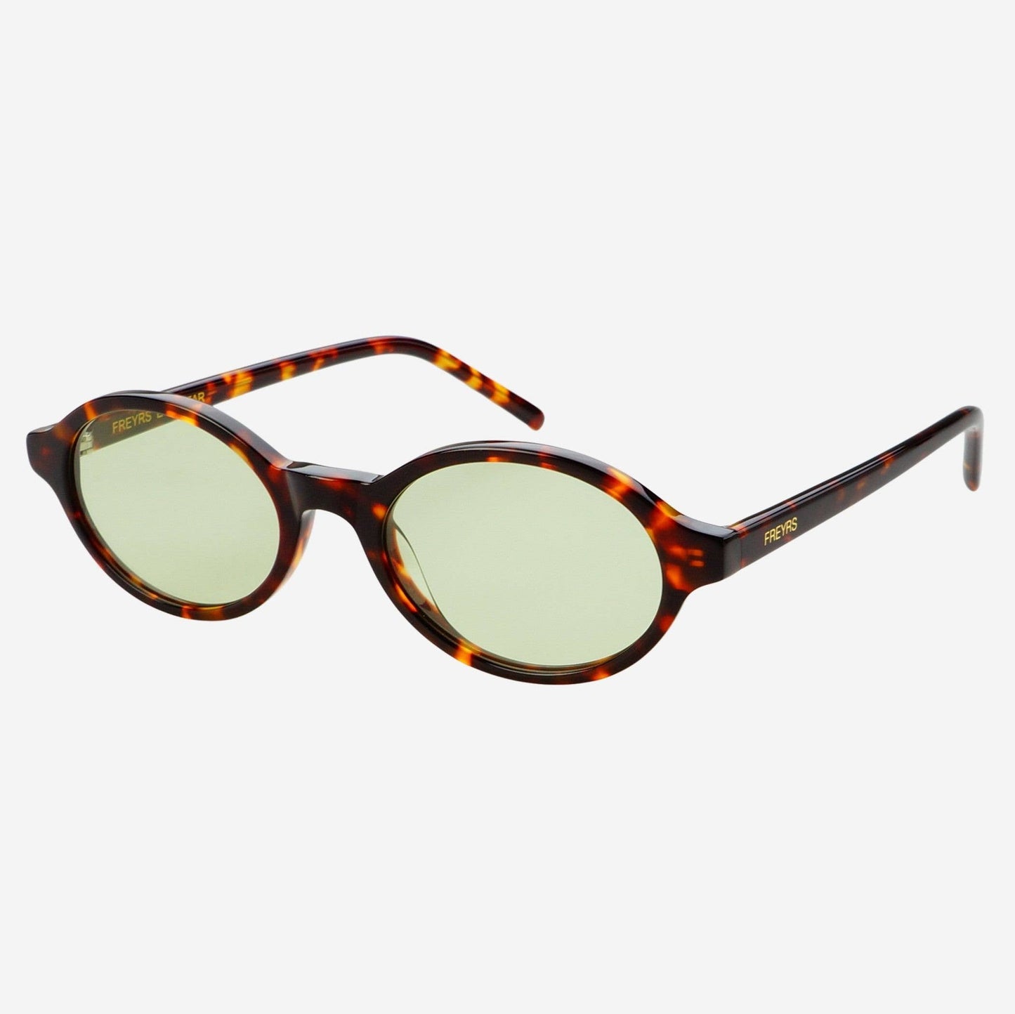 Zoe Tortoise Light Green Round Sunglasses