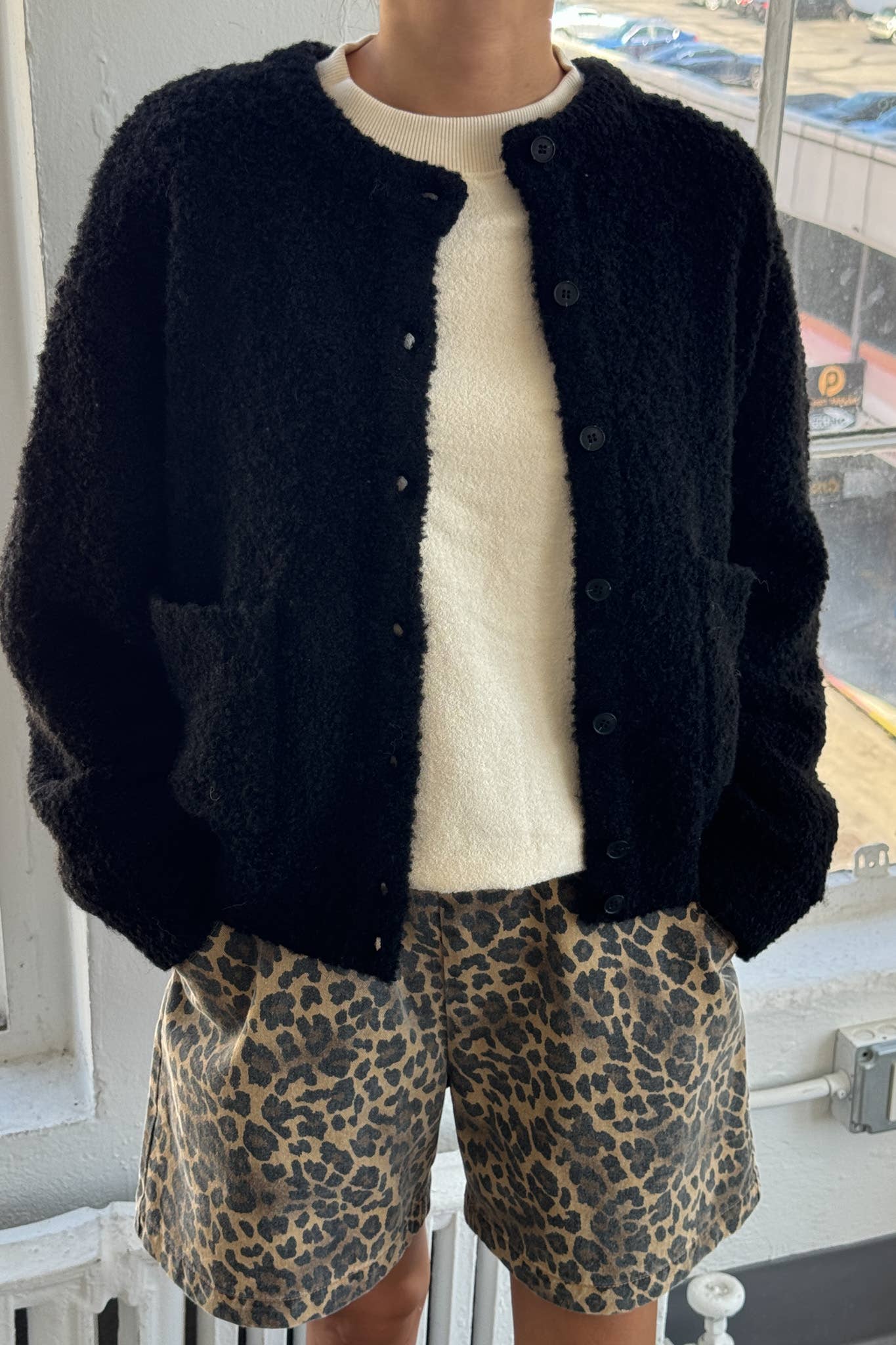 Black Millie Boucle Cardigan