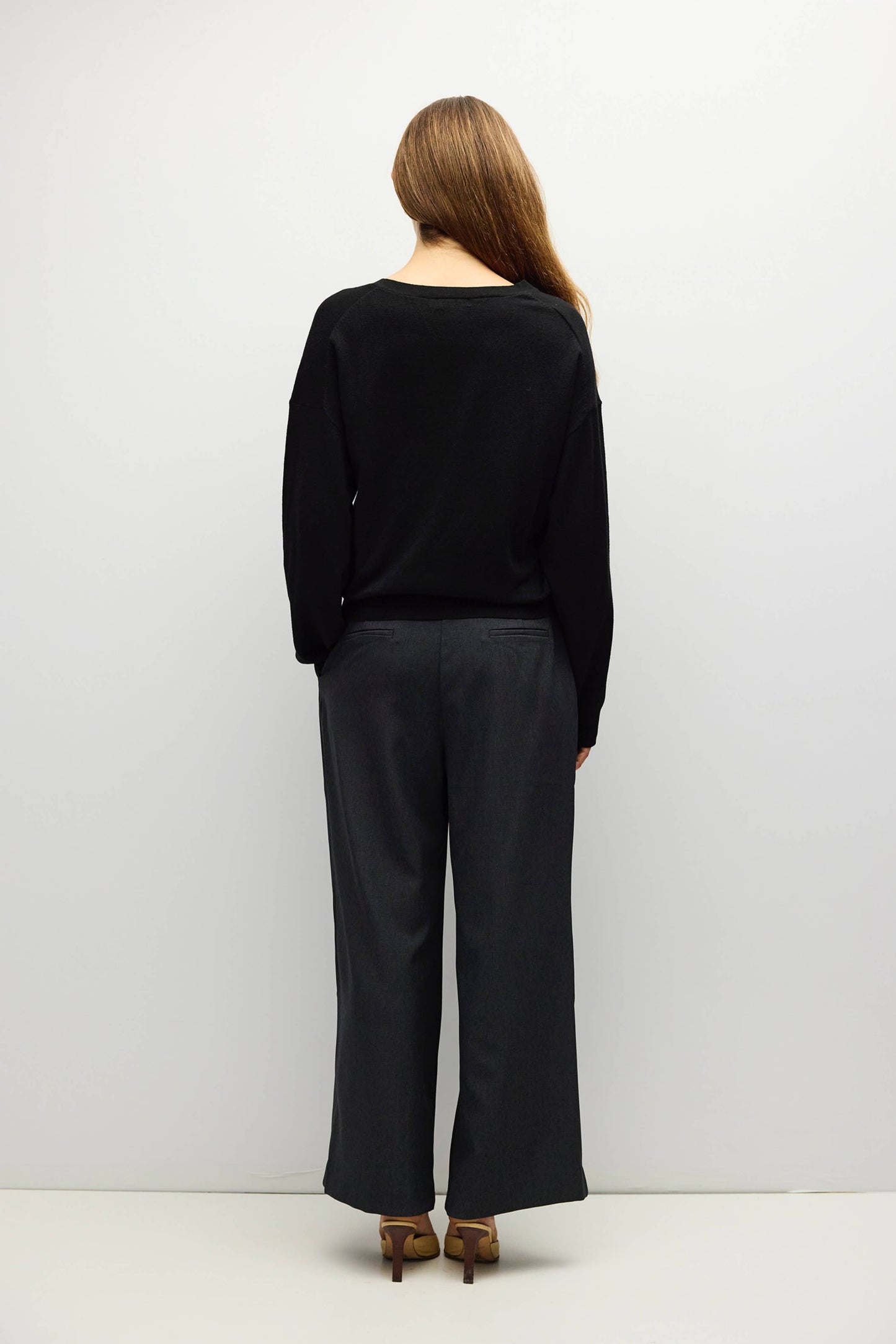 Oversized Black V-Neck Sweater