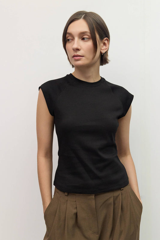Raglan Cap Sleeve Cotton Tee