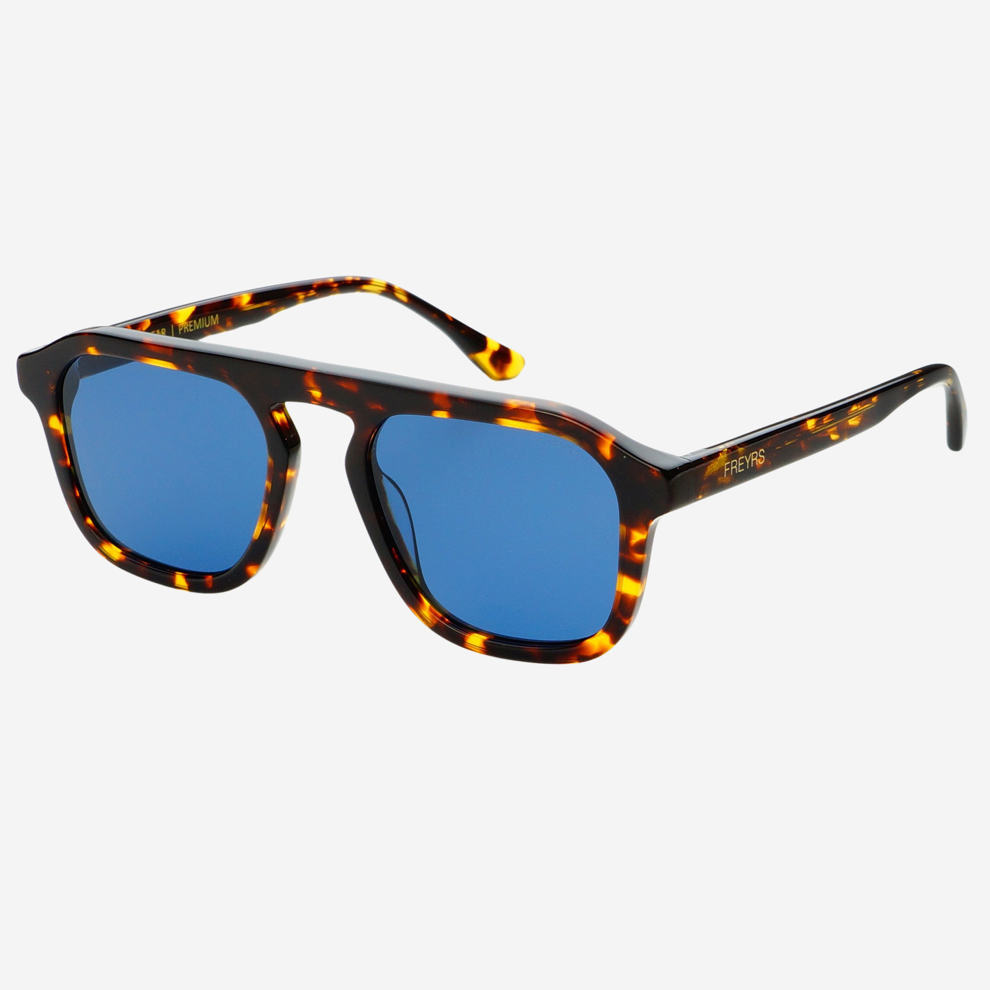 Addison Tortoise/Blue Aviator Sunglasses