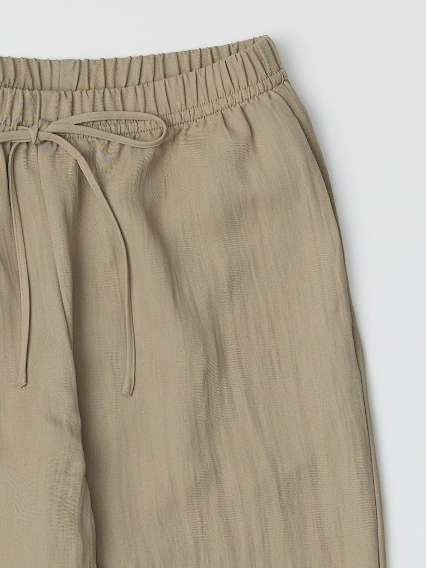 Wide Leg Crinkled Drawstring Pant