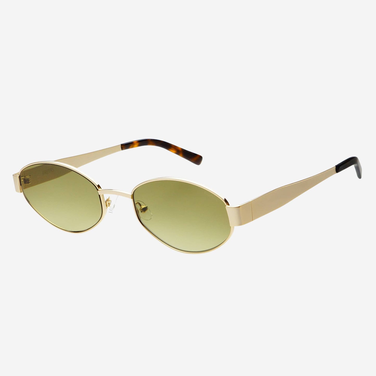 Soho Gold Green Oval Sunglasses