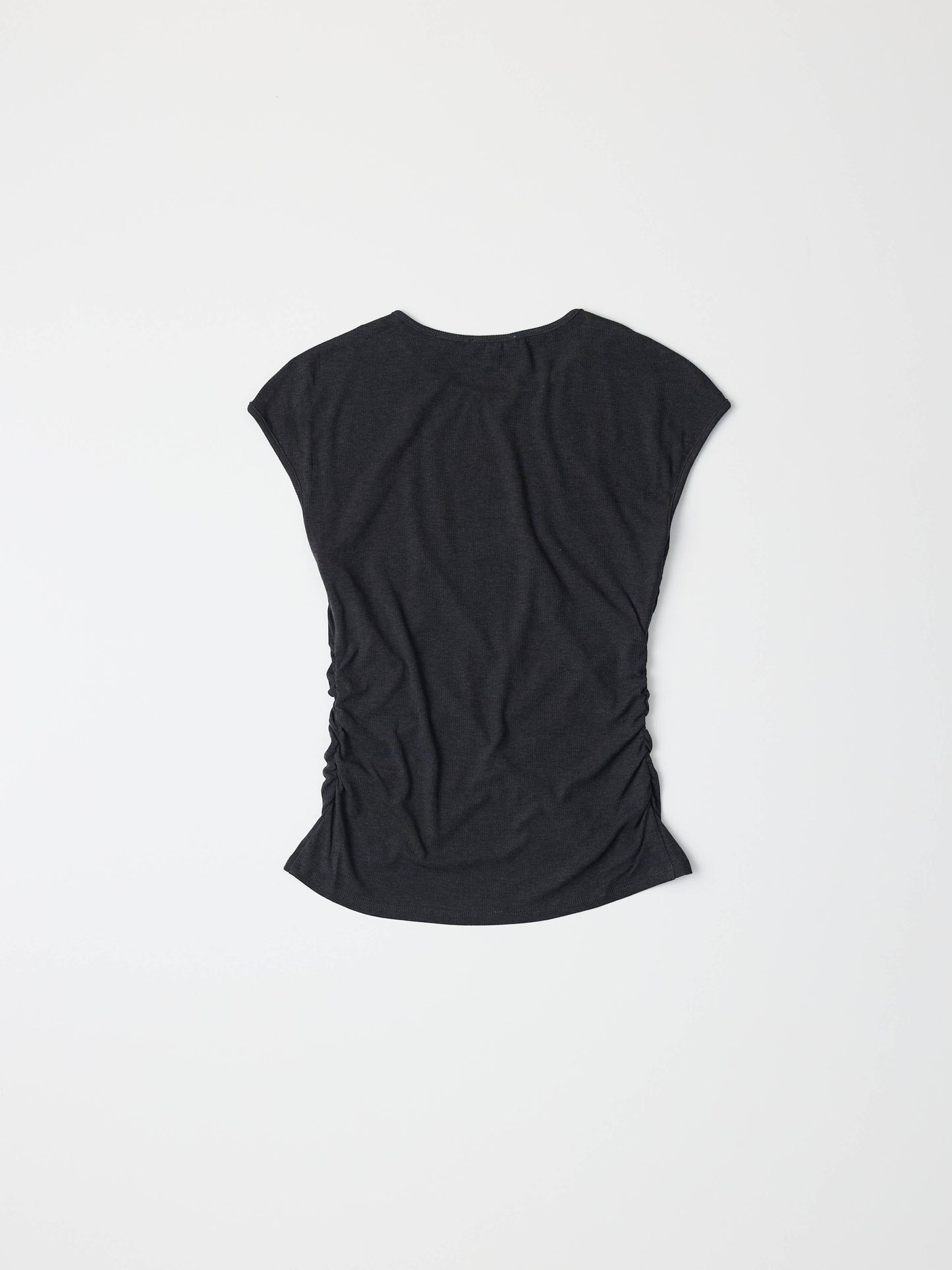 Charcoal Asymmetrical Side Cinch T-Shirt
