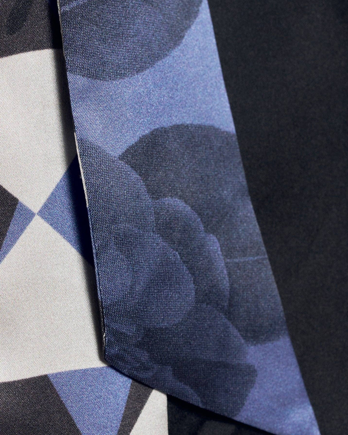 Blue Geometric Silk Scarf