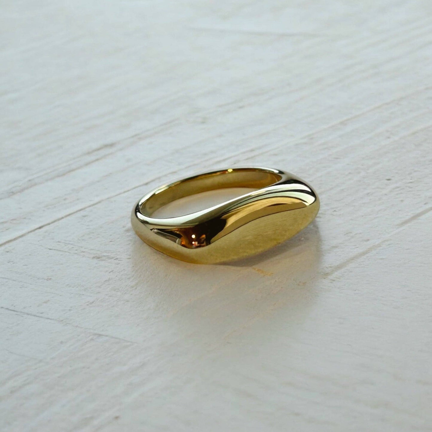 Gold Modern Rectangular Ring