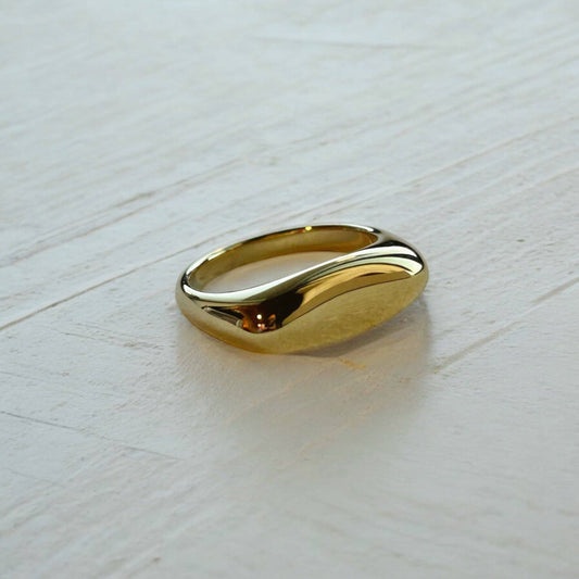 Gold Modern Rectangular Ring