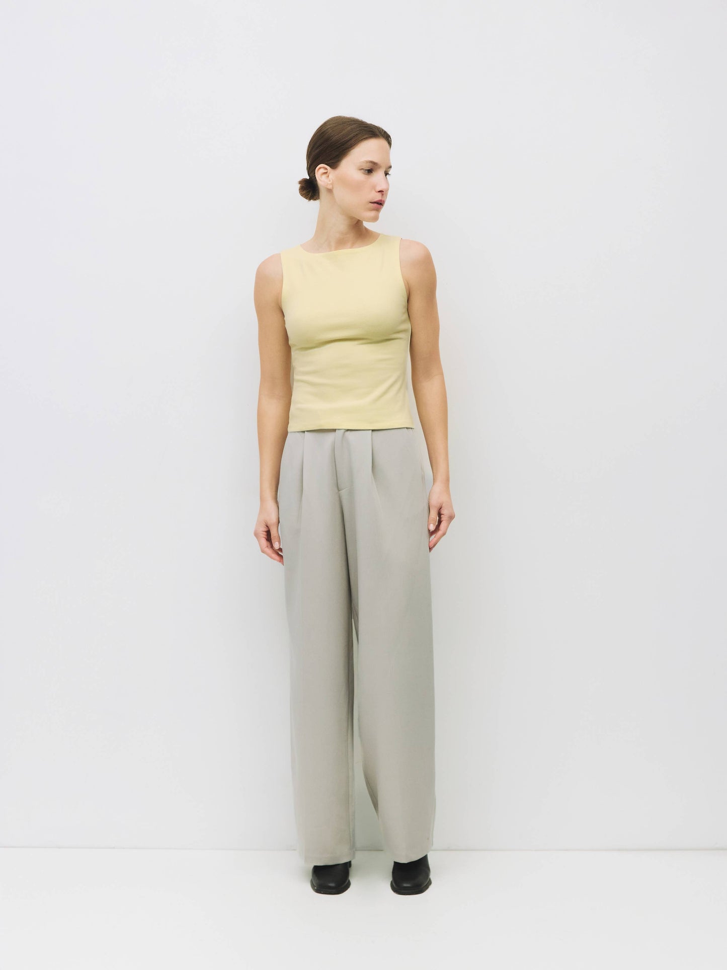 Brushed Knit Boat Neck Top