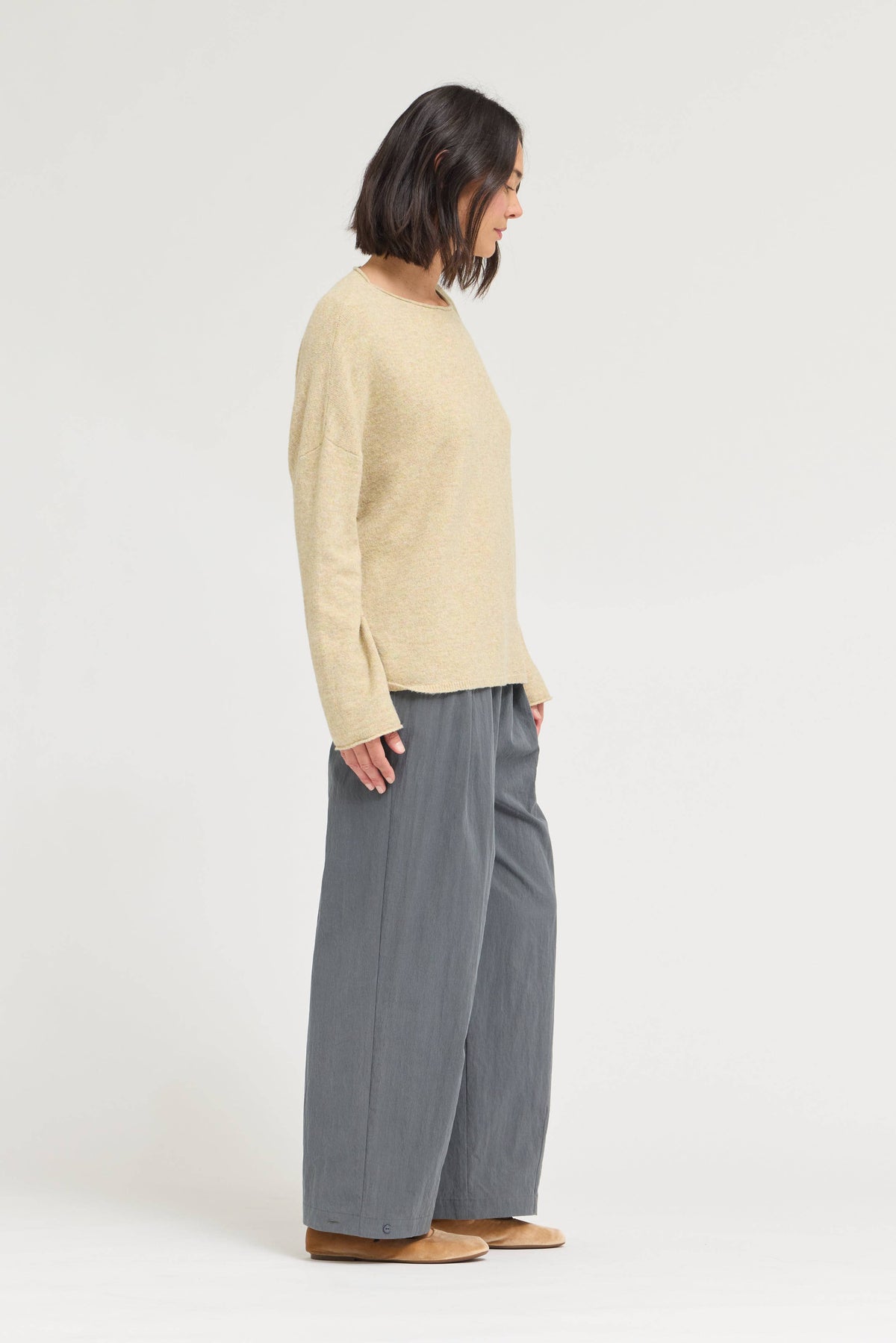 Yellow Speckled Fuzzy Pullover Sweater