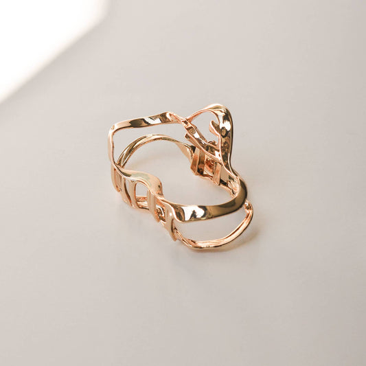 Gold Wave Hair Claw Clip