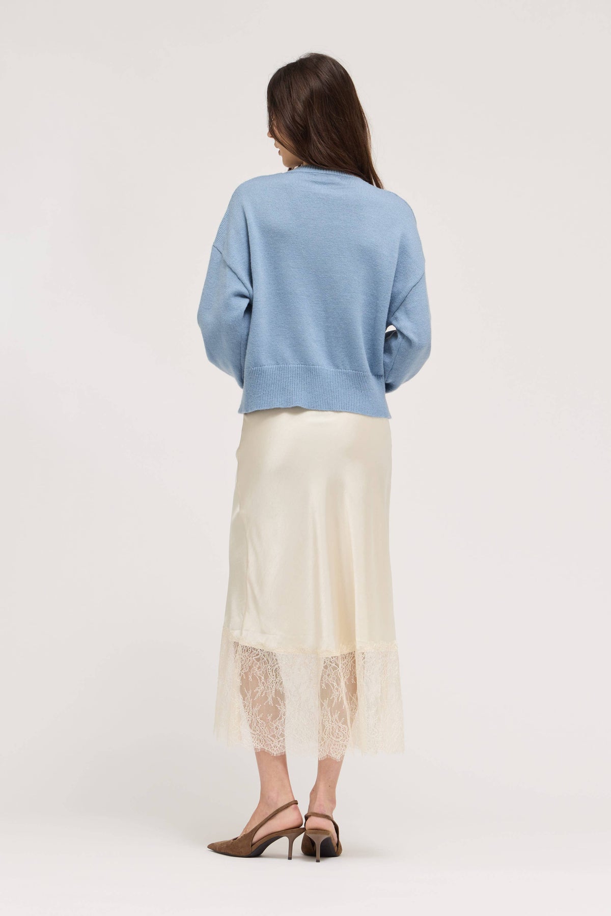 Powder Blue Half Button Sweater