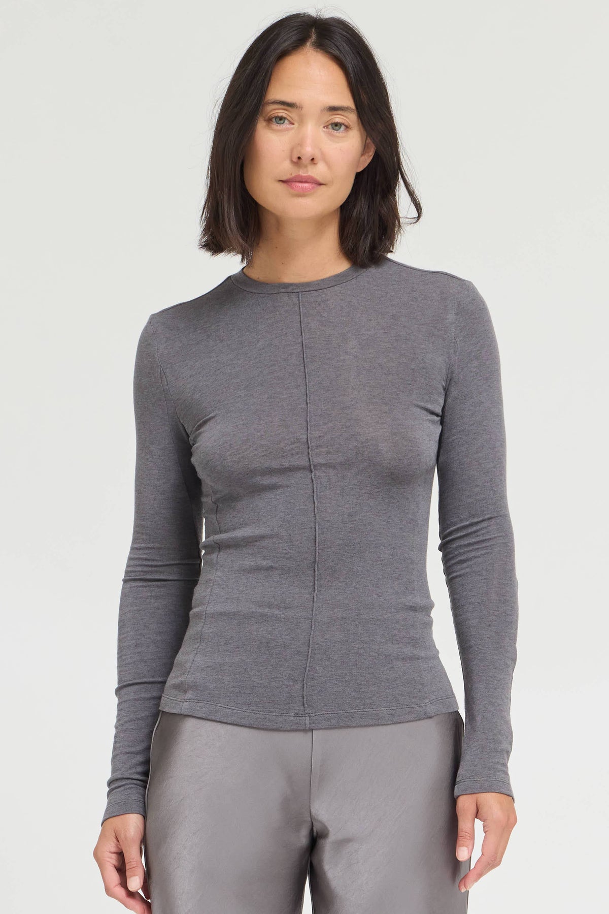 Fitted Seamed Long Sleeve Tee
