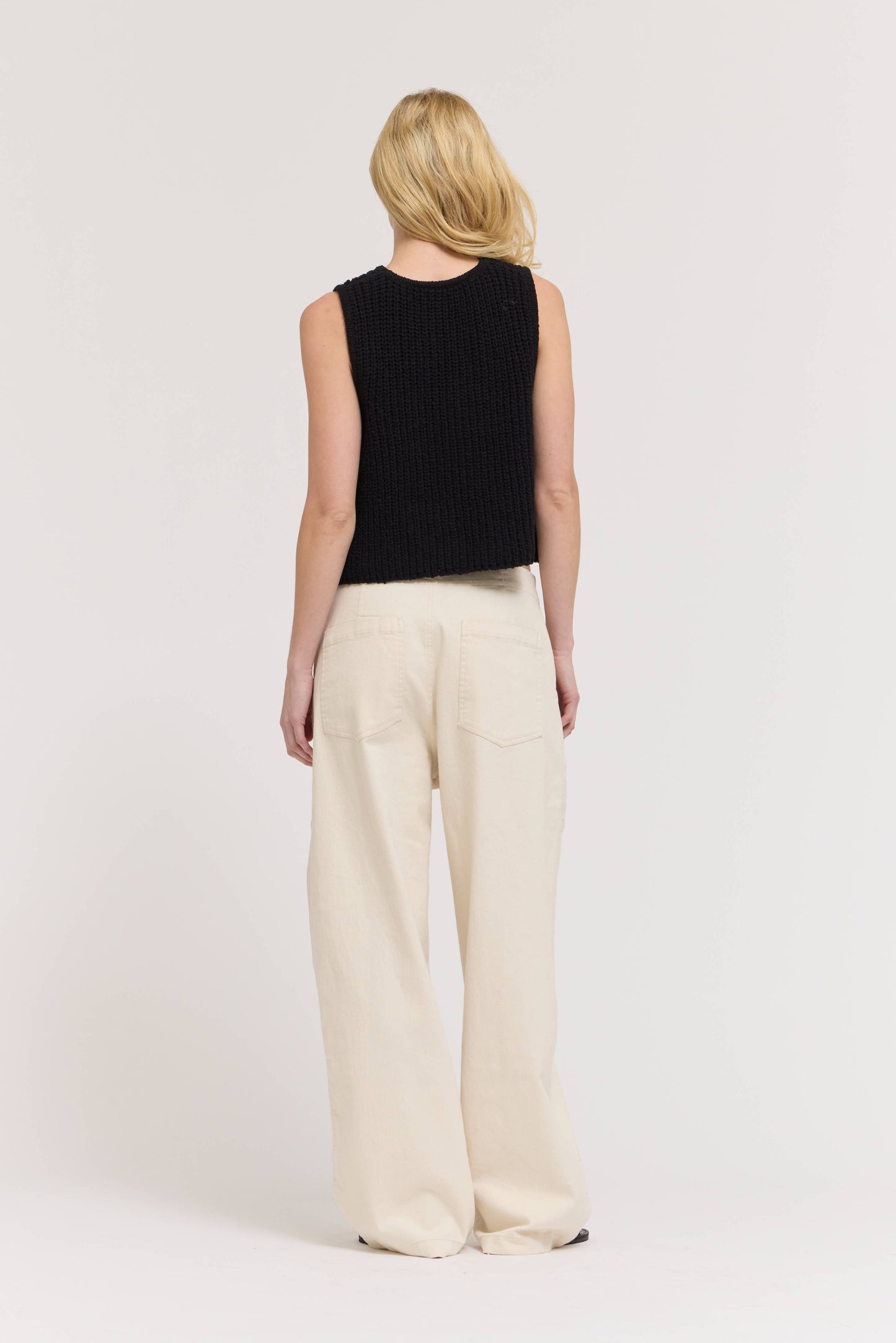 Milk High Rise Curved Leg Trouser