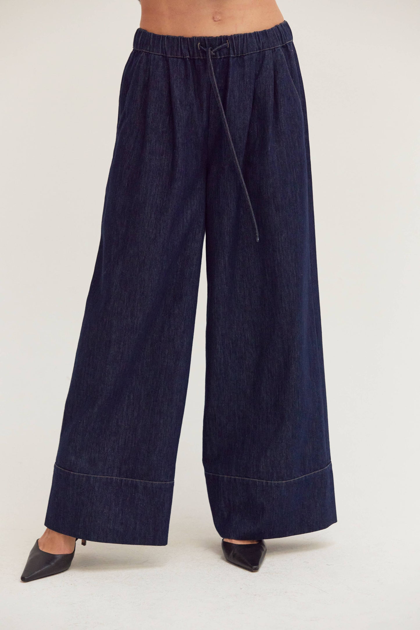 Dark Denim Wide Leg Pants