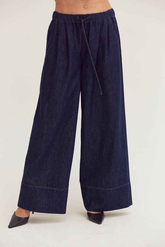 Dark Denim Wide Leg Pants