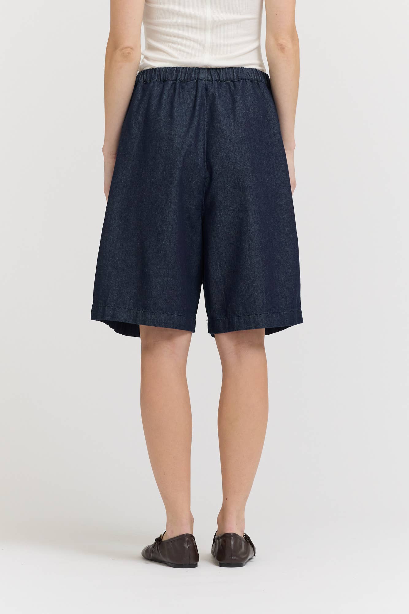 Indigo Tuck Waist Long Short