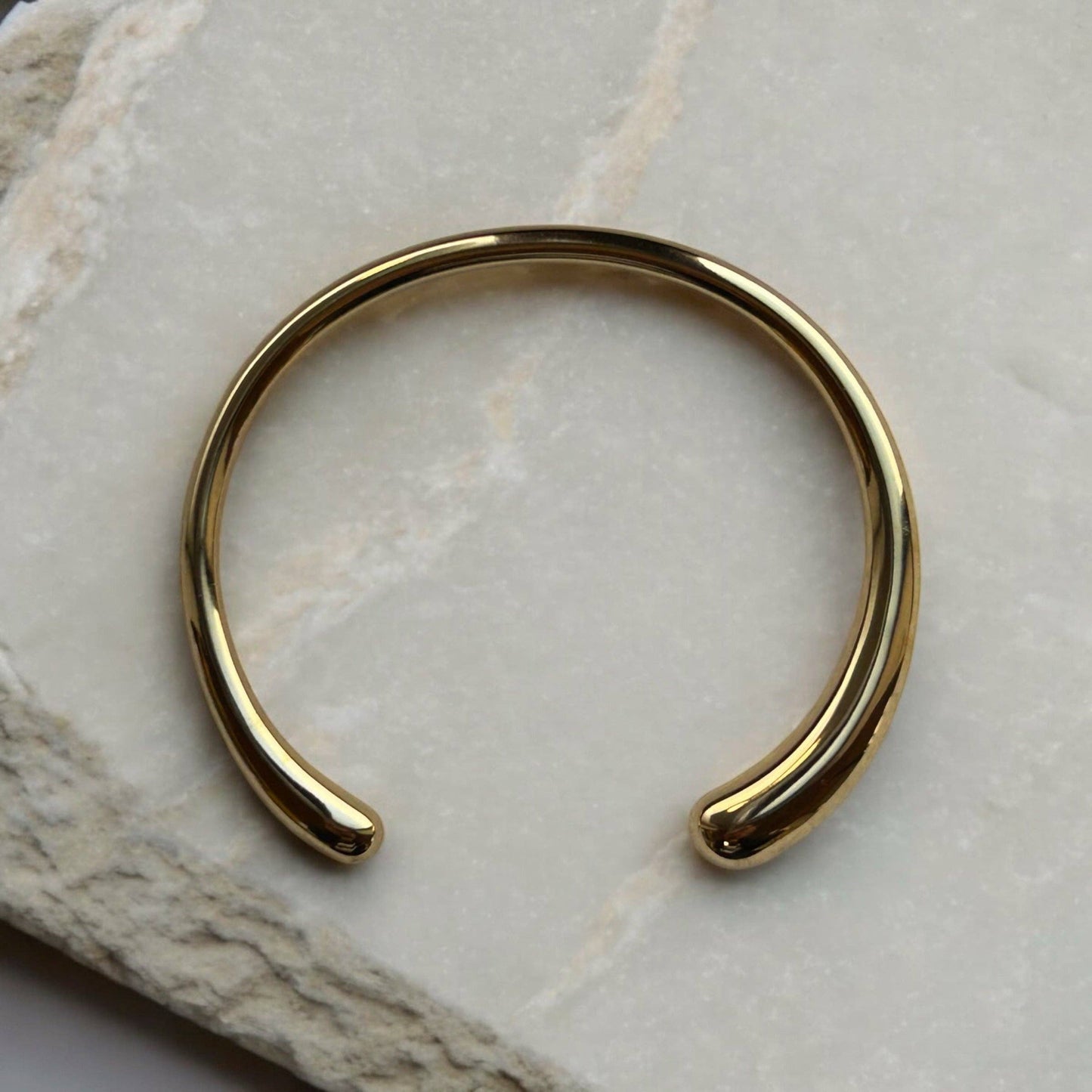 Gold Organic Open Cuff Bracelet