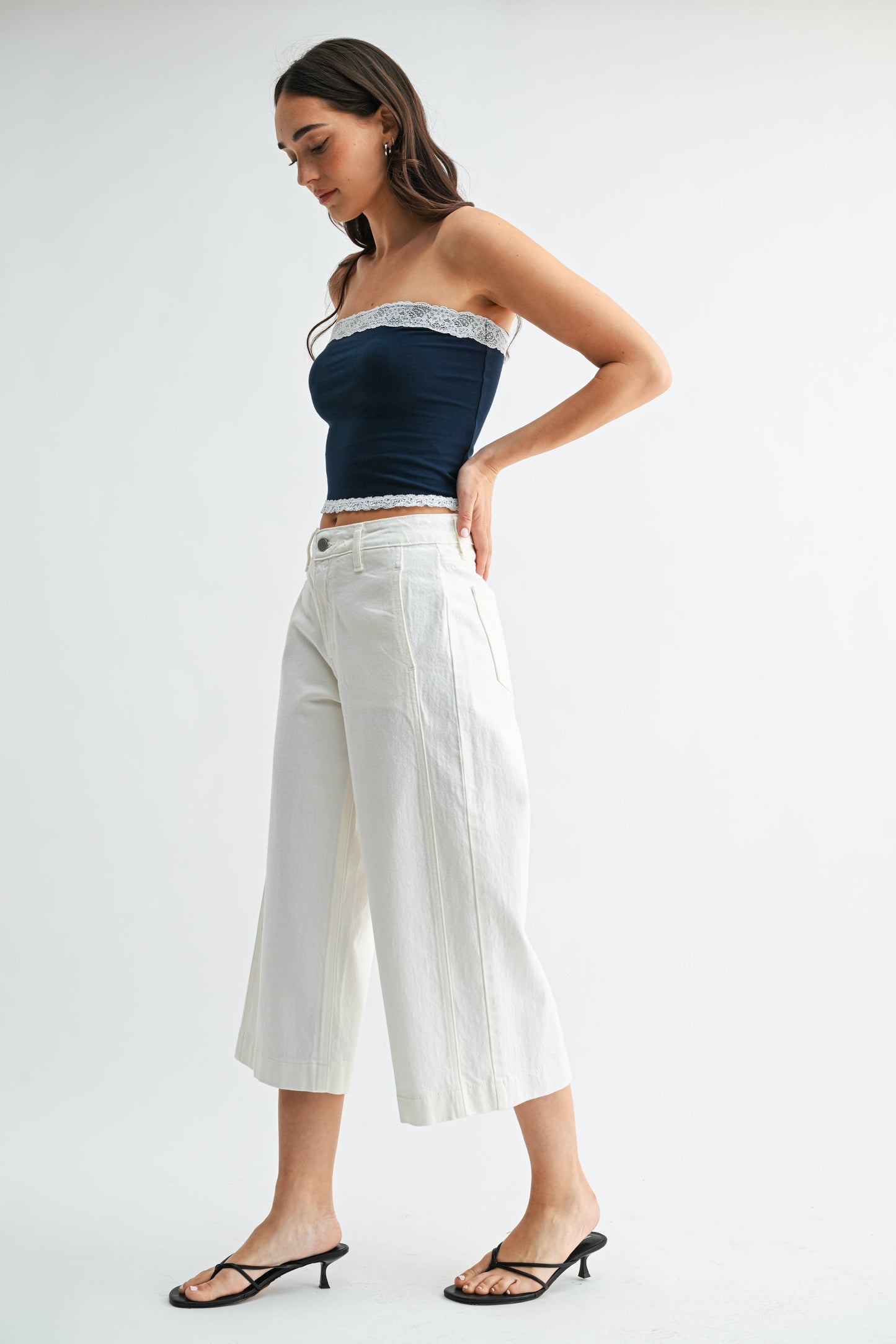 Off White Sideseam Wide Capri