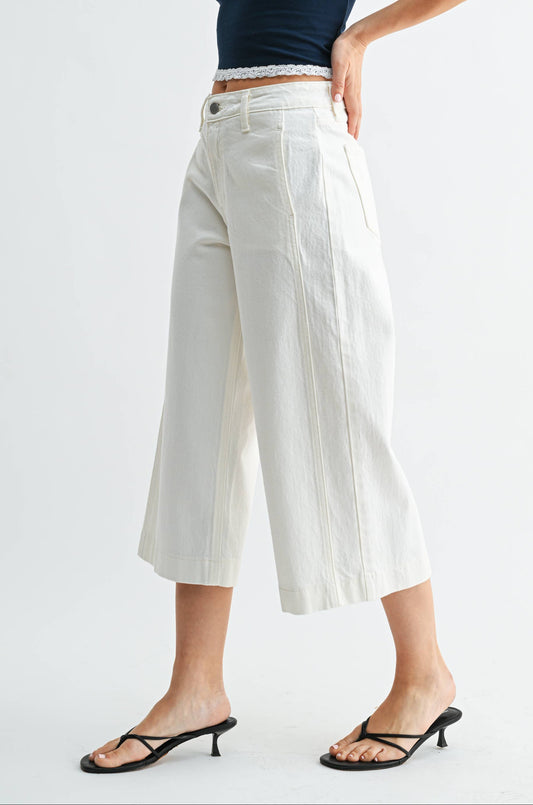 Off White Sideseam Wide Capri