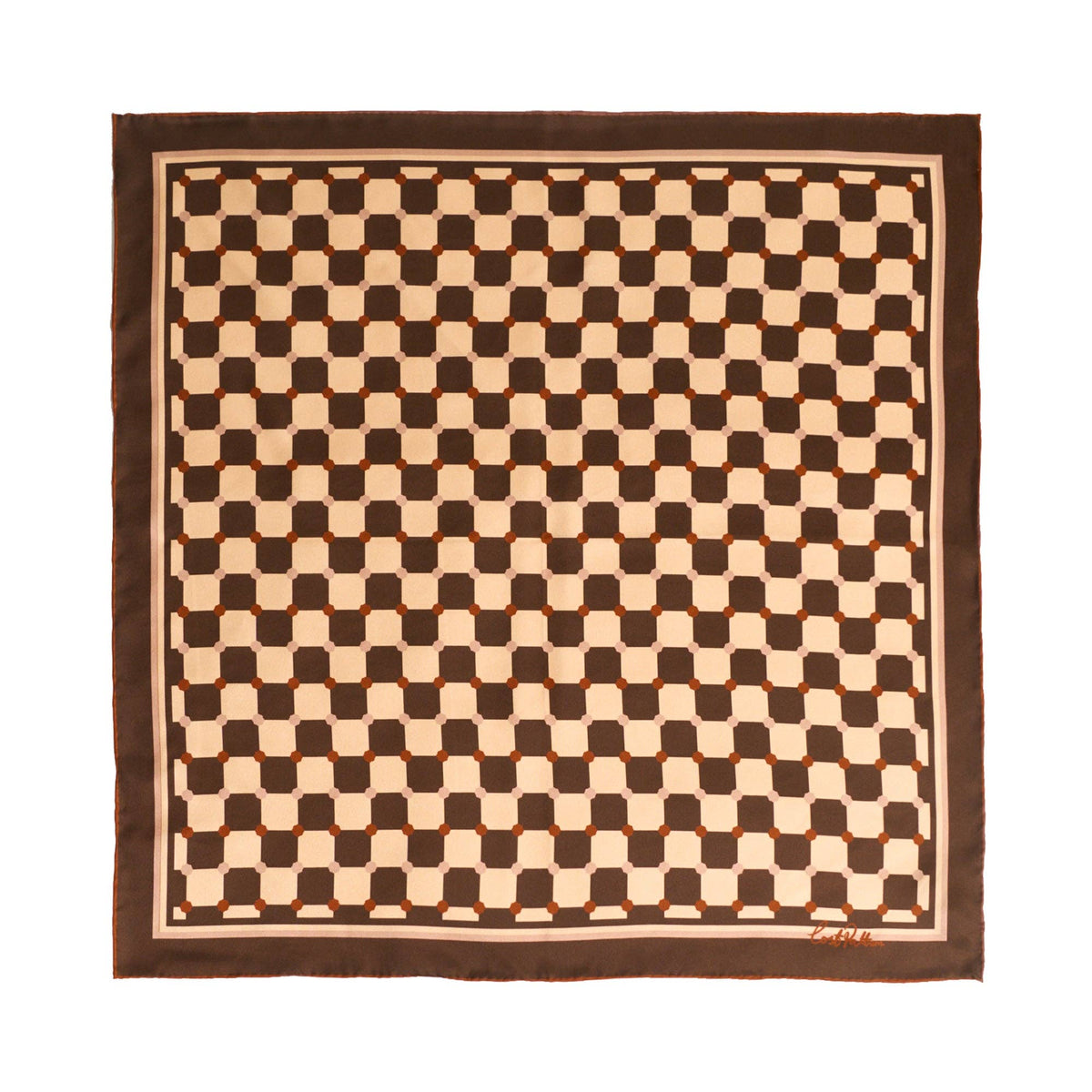 Checkerboard Silk Bandana Scarf