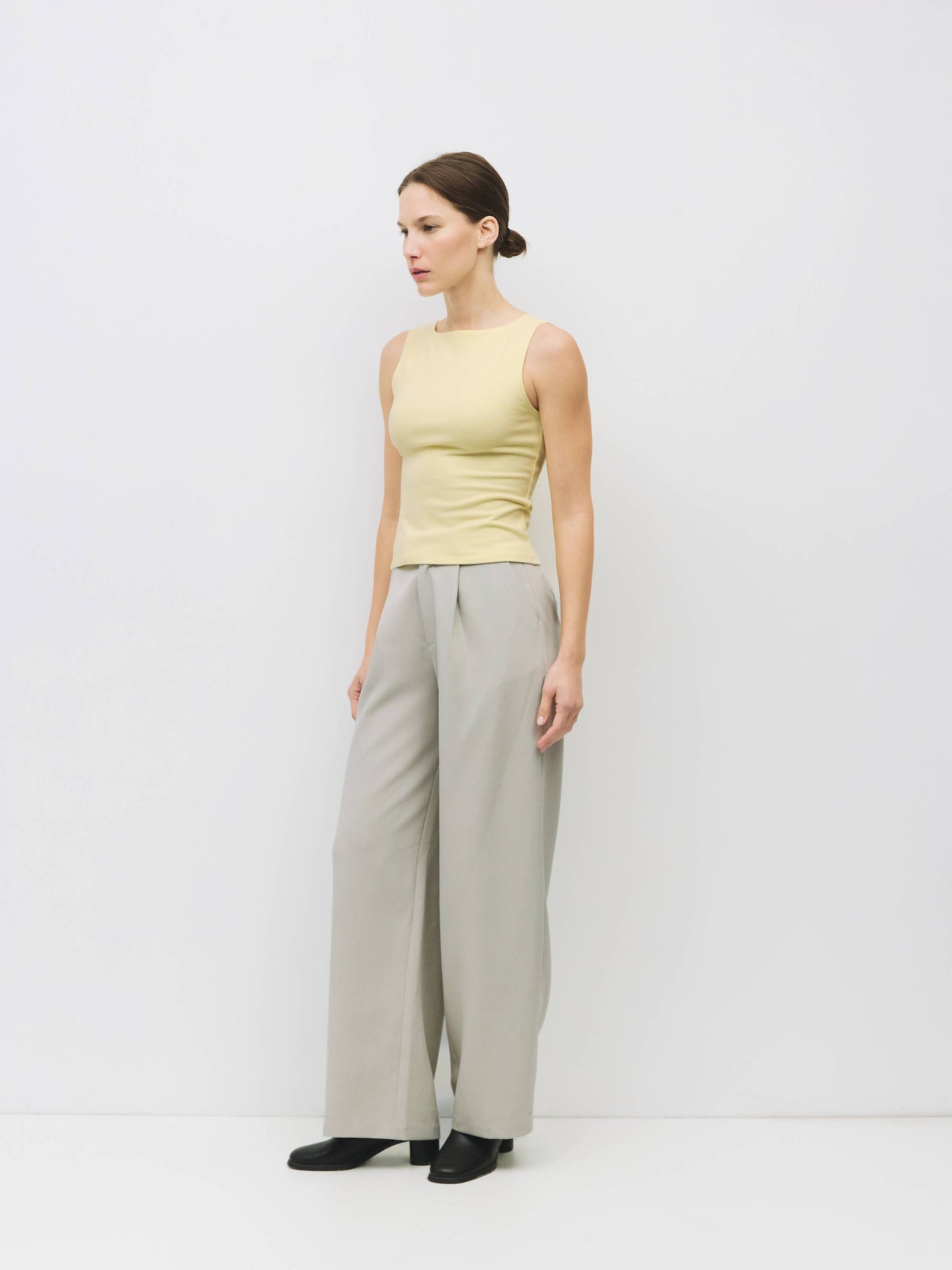 Brushed Knit Boat Neck Top