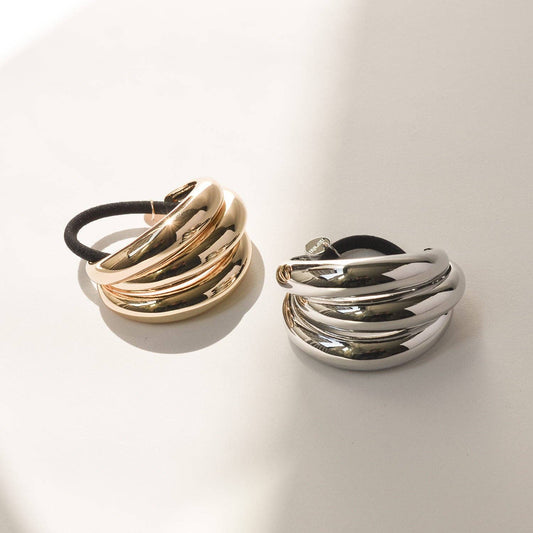 Gold Triple Arch Metal Ponytail Hair Tie