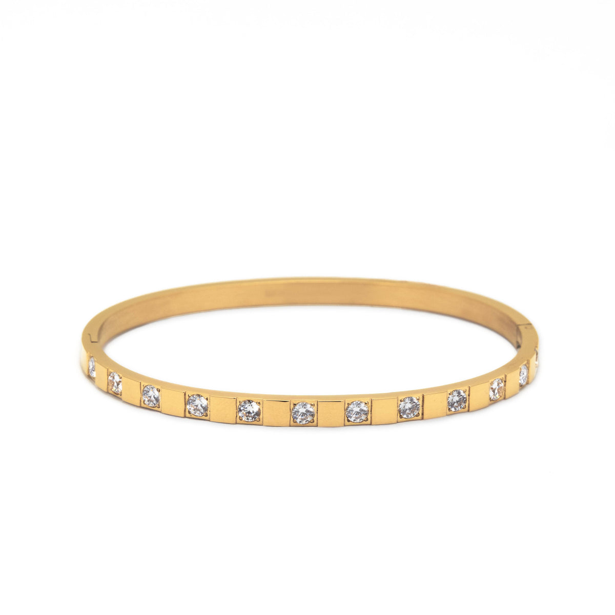 Tennis Bangle: 18K Gold or Silver