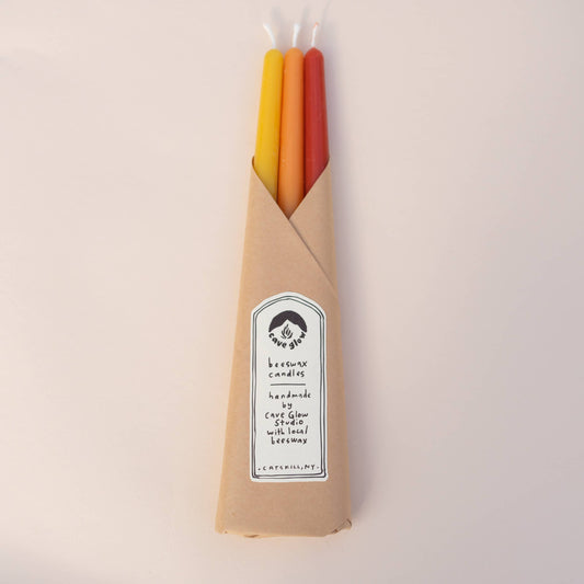 Sunrise Beeswax Taper Candles -Set of 3