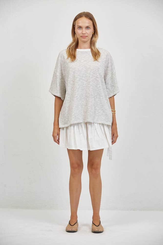 Striped Crew Neck Short Sleeve Top