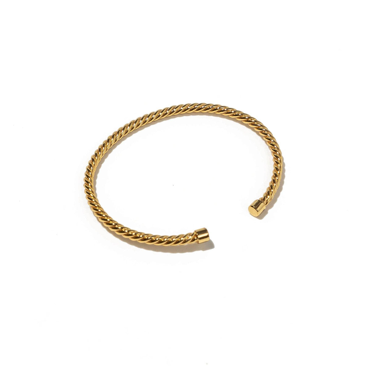 24K Gold Twisted Thin Cuff Bracelet