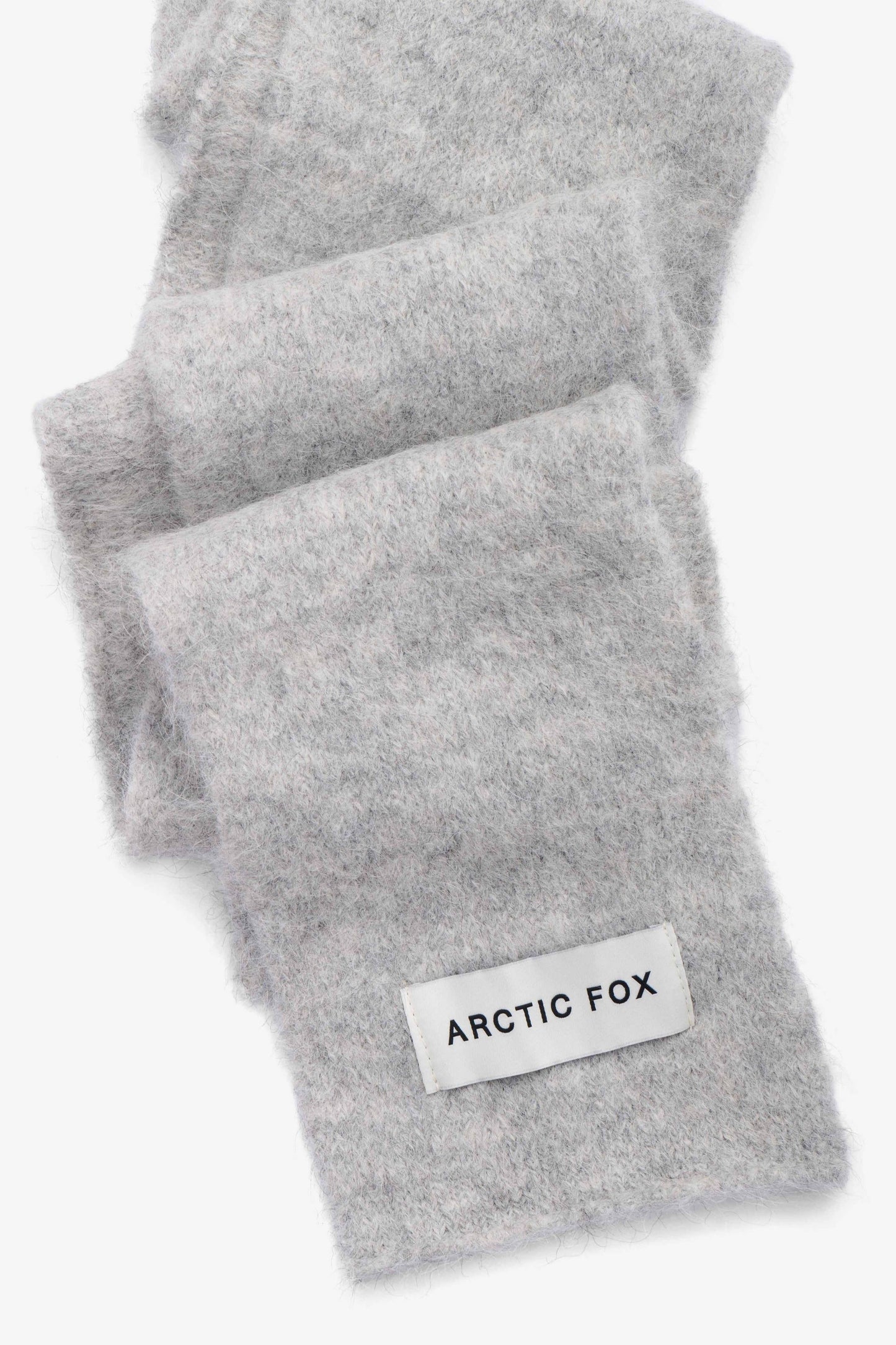 Grey Alpaca Wool Skinny Scarf