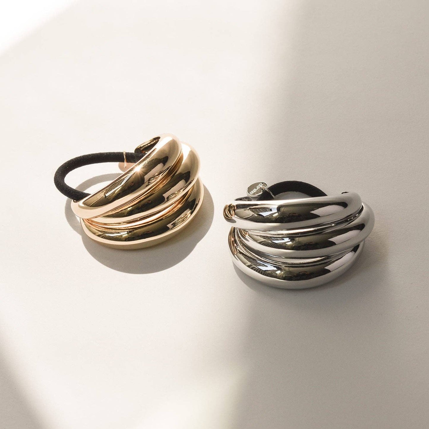 Silver Triple Arch Metal Ponytail Hair Tie