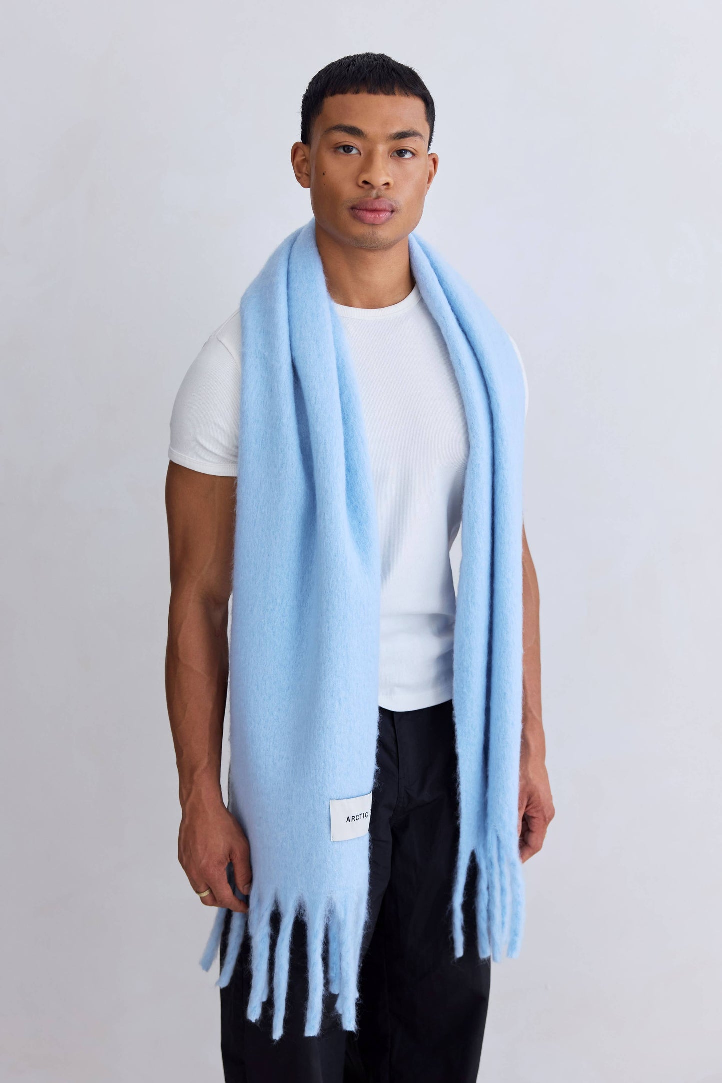 Glacier Blue Brushed Oversized Scarf