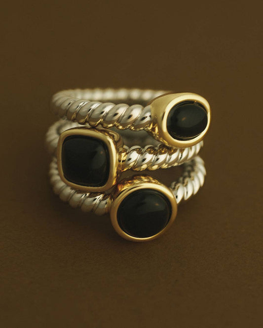 The Midnight Mesa Silver Ring Set