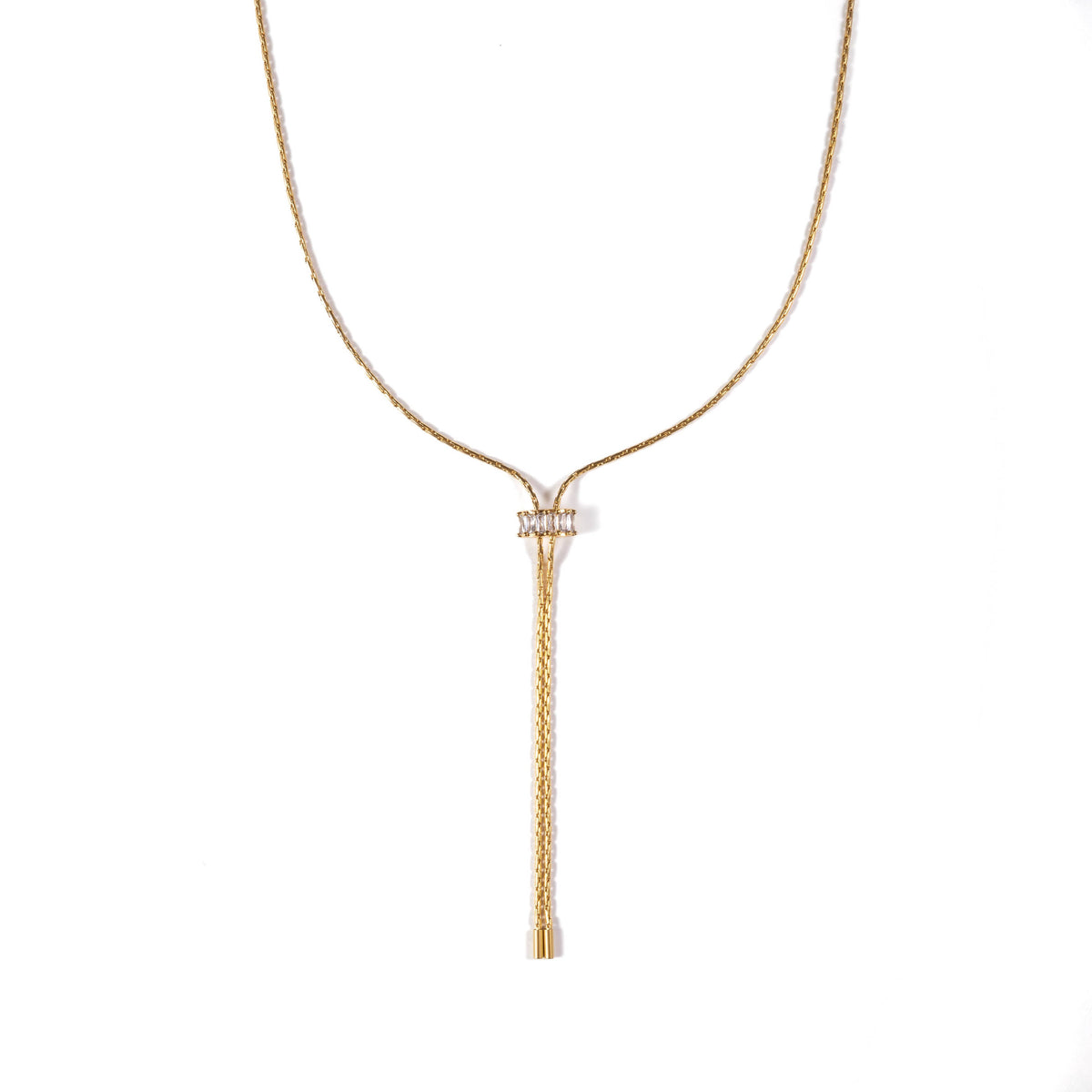 18K Gold Lariat Necklace
