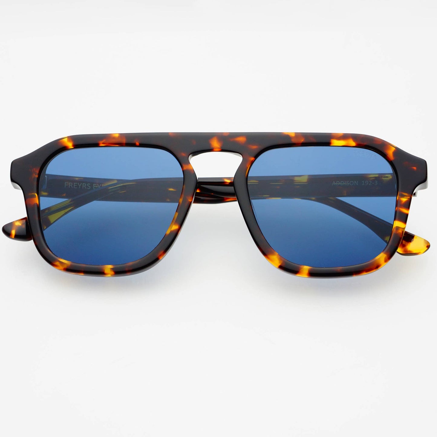 Addison Tortoise/Blue Aviator Sunglasses