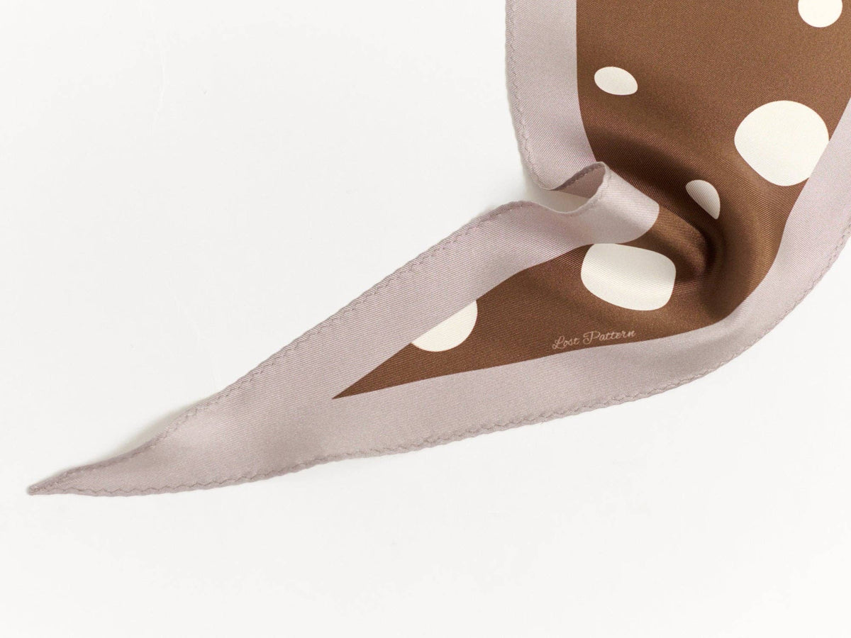 Brown Polka Dot Silk Neckerchief