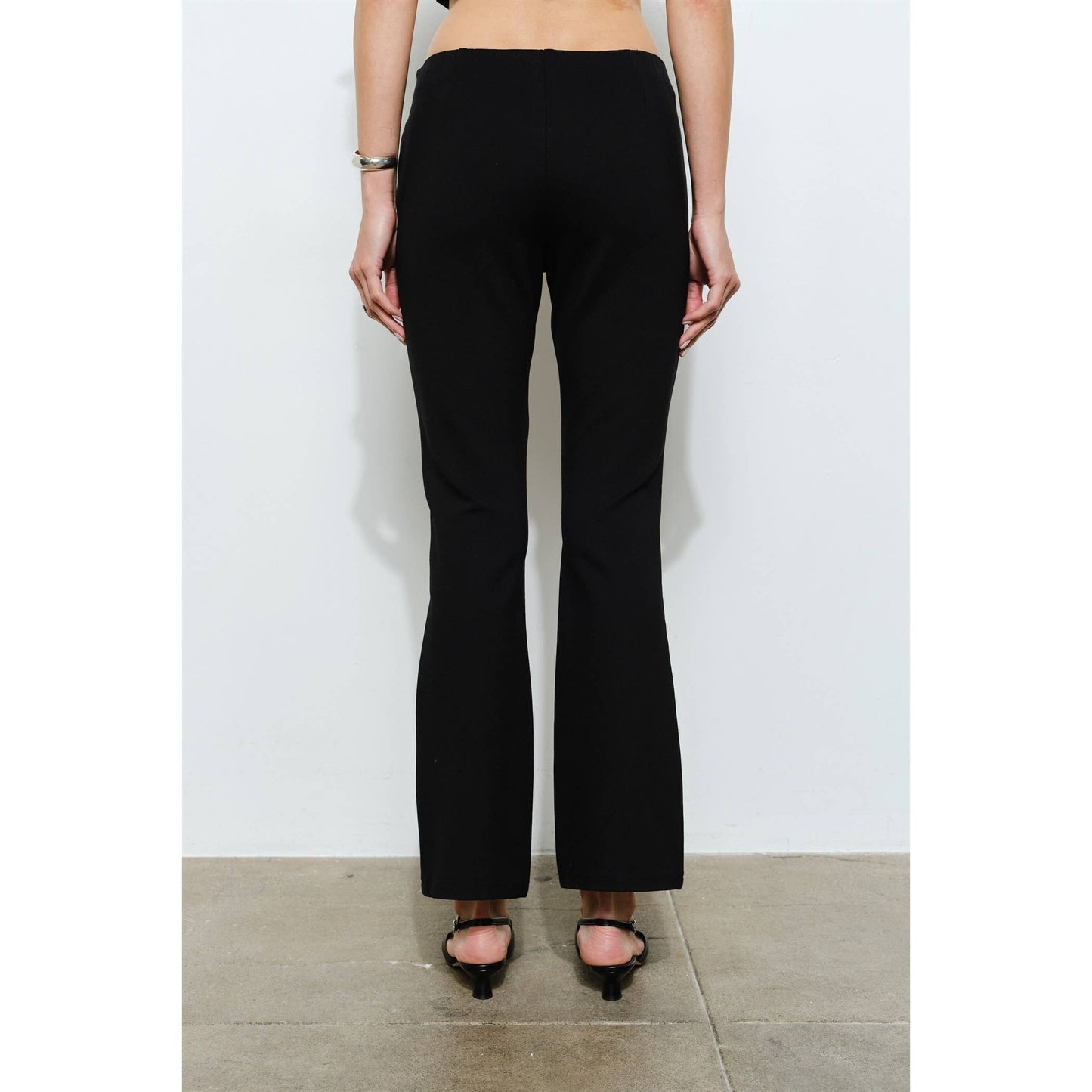 Black Pintuck Flare Pant