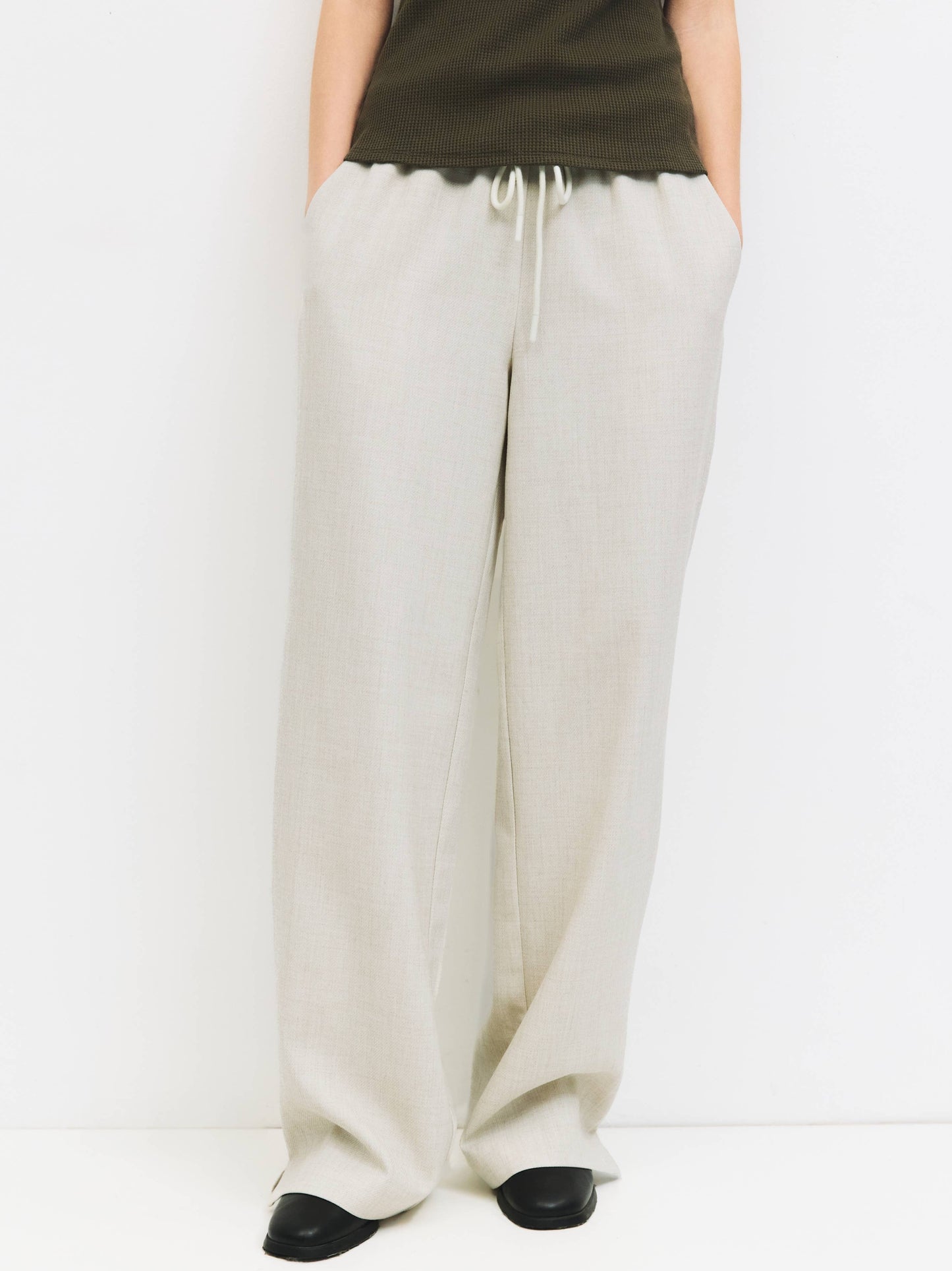 Pull-On Wide Leg Trouser Pant