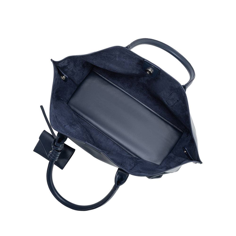 Deep Blue Astrid Vegan Leather Tote Bag
