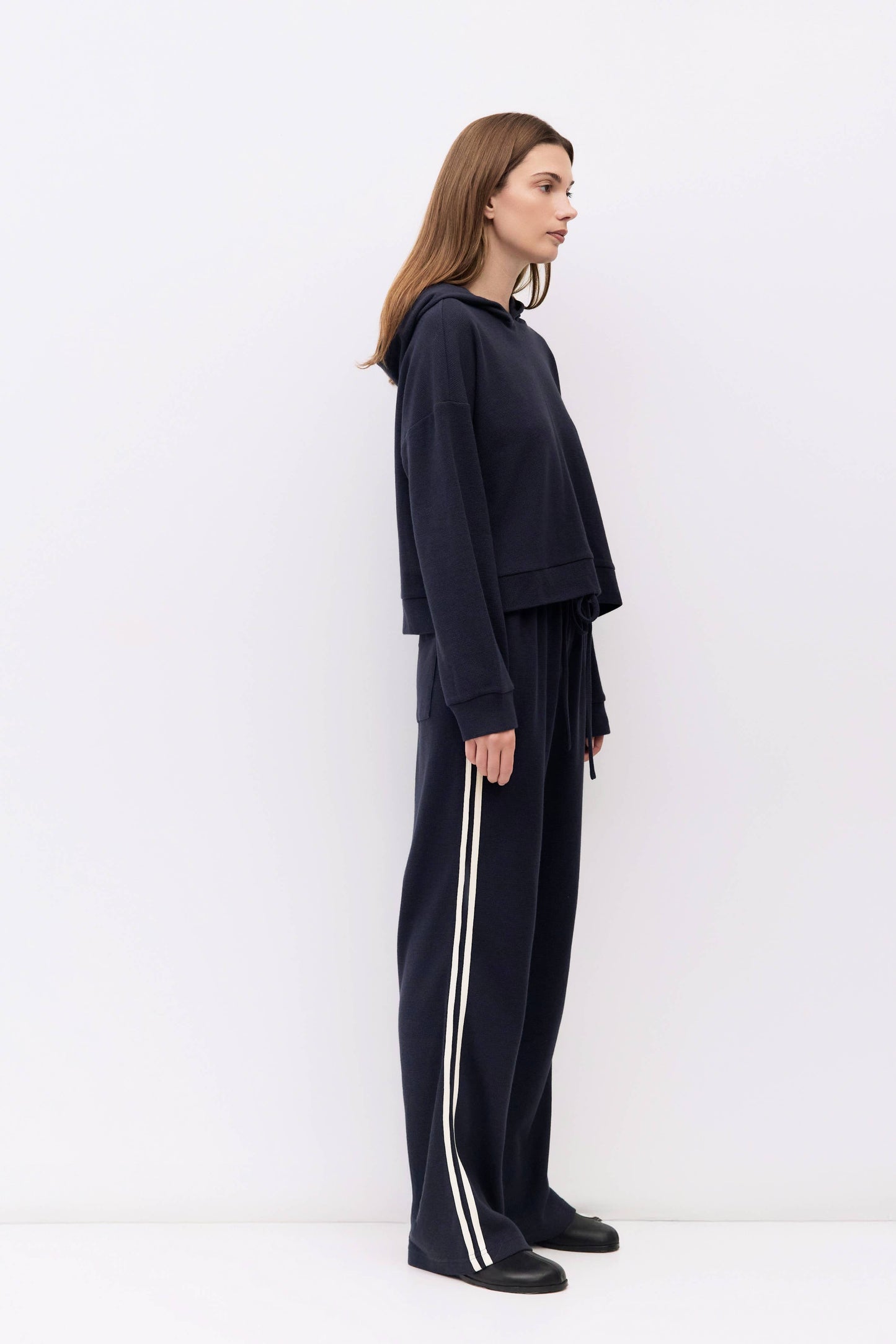 Thermal Waffle Knit Side Stripe Pant